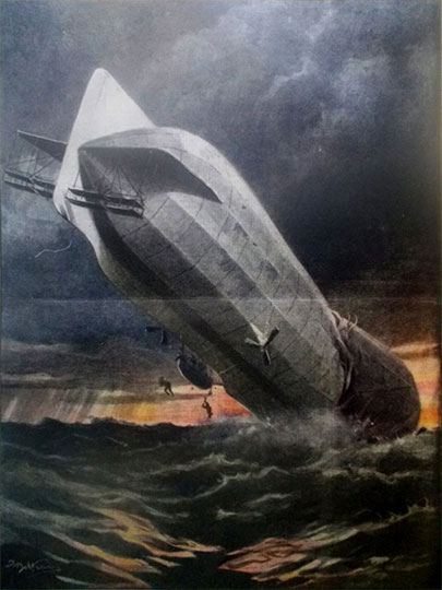 Recreación del accidente del Zeppelin LZ 14 - Aircraftinvestigation.info